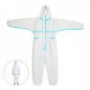 Factory Custom Cheap Disposable Non-Woven PP SMS Protective Work Coveralls with Hoods, Disposable Isolation Gown SMS Coverall, SMS Coverall Isolation Gown